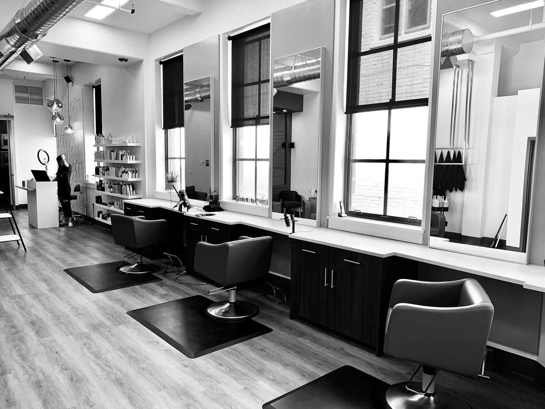 Premium salon beauty treatment essentials on marble